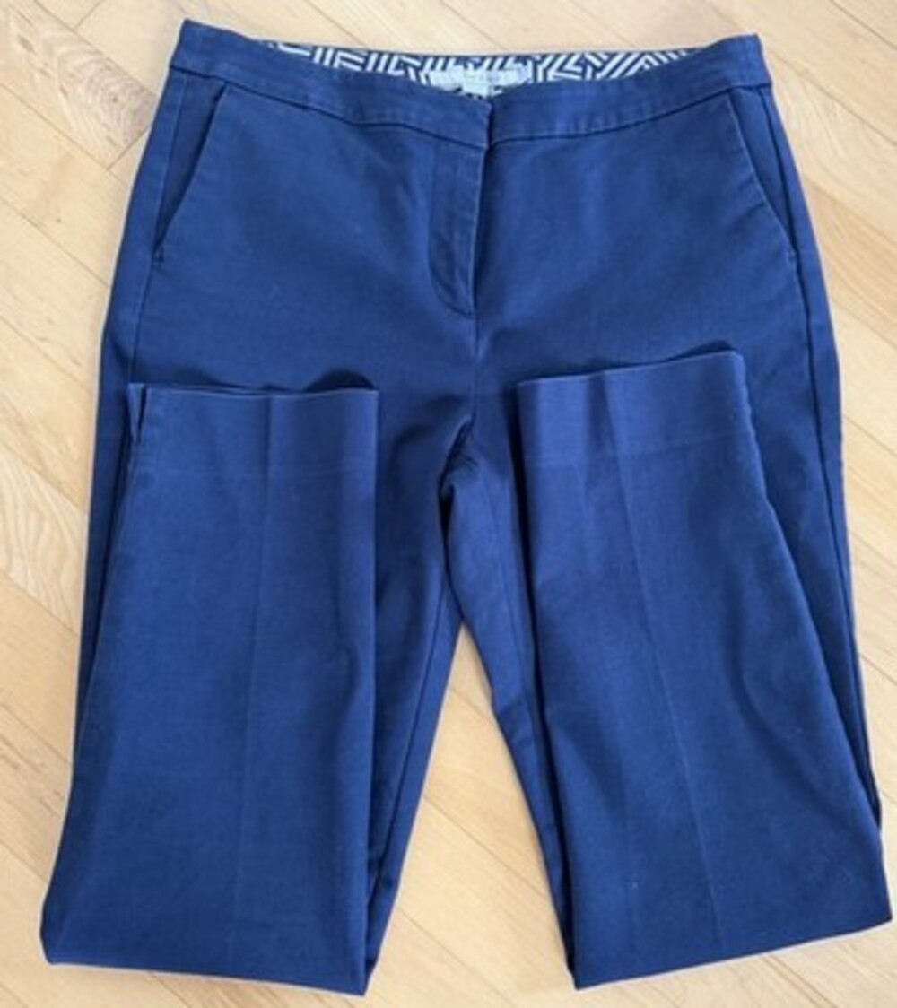Boden Richmond Women's Navy Blue Flat Front Pants Size 6R Straight Leg
